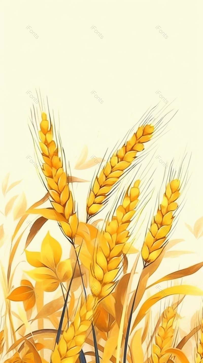 金黄色的小麦手绘背景丰收植物插画图,插画/手绘图,插画/手绘图库,插画/手绘图下载,插画/手绘